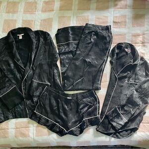 VS Black Satin Pajama Set (Tall Pants)